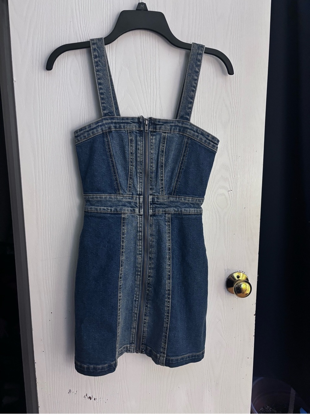 wild fable Blue Denim Zip-Front Mini Dress